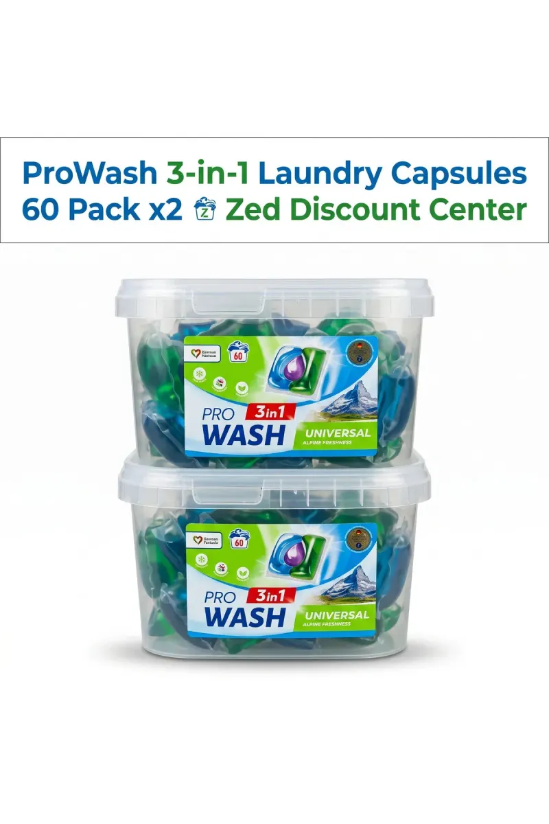 3-in-1 Universal Alpine Freshness Laundry Capsules 60 Pack x2