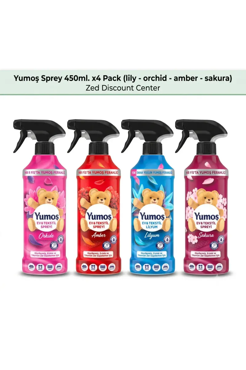 Spray 450ml. x4 Pack (lily - orchid - amber - sakura)