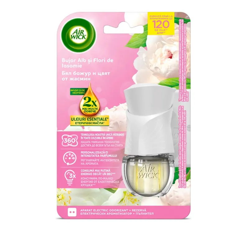 AIR WICK Aparat & Rezerva Bujor si Flori de Iasomie 19 ml