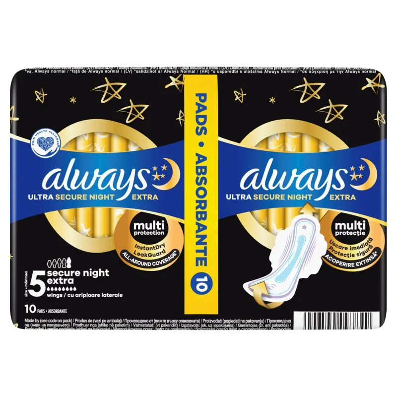always Ultra Duo Absorbante pentru Timpul Noptii Numarul 4 10 bucati
