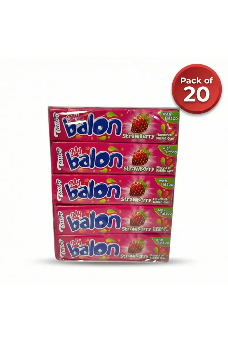 My Balon Fruit Bubble Gum with Tattoos. Delicious flavors & fun inside!