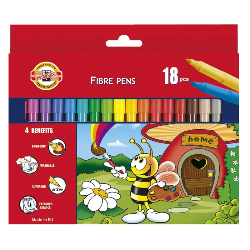 KOH-I-NOOR Dino/Bees Carioci Lavabile 18 bucati