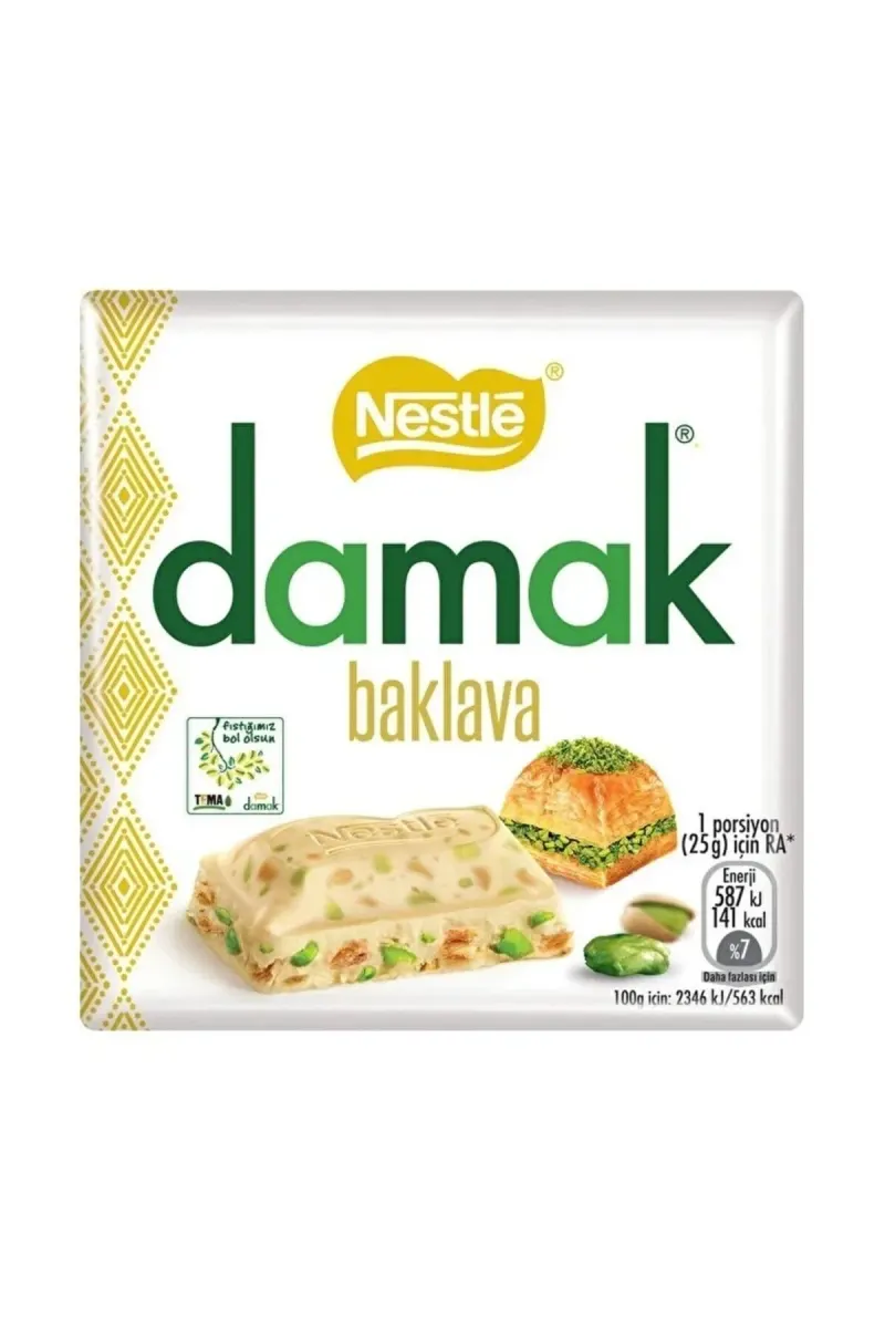 Damak Pistachio Baklava White Chocolate 60 Gr