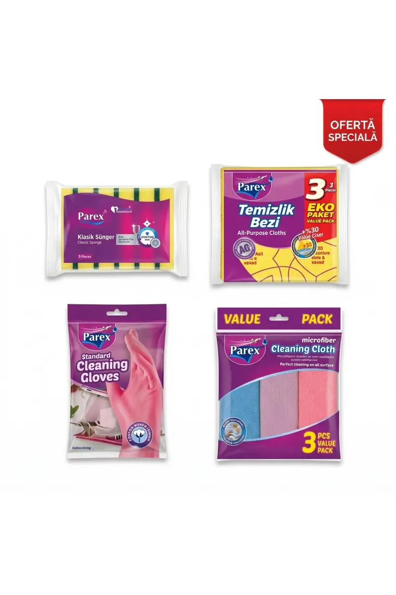 Special Offer Cleaning Package: Gloves, Cloth, and Sponge Set