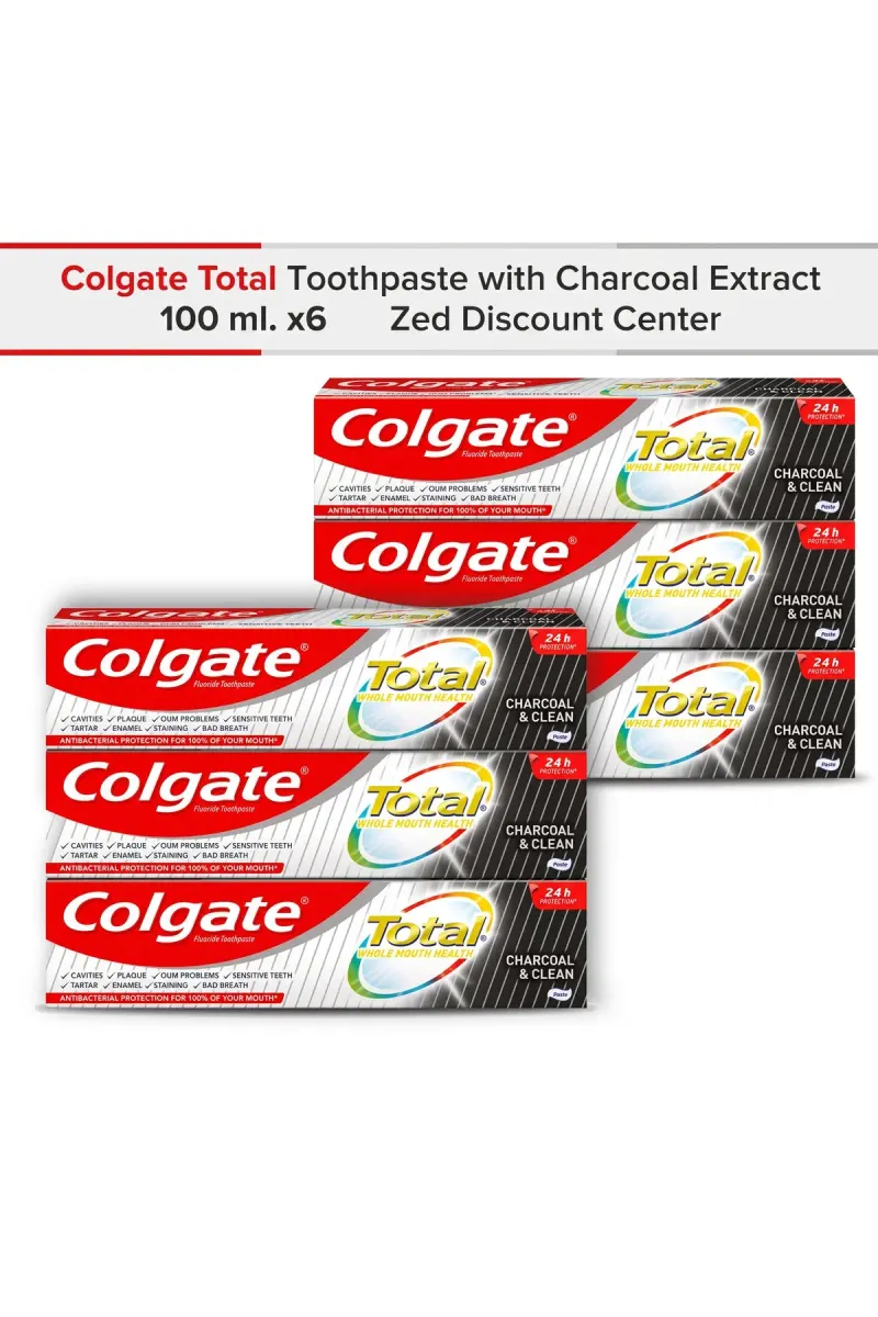 Total Toothpaste with Charcoal Extract 100 ml. x6