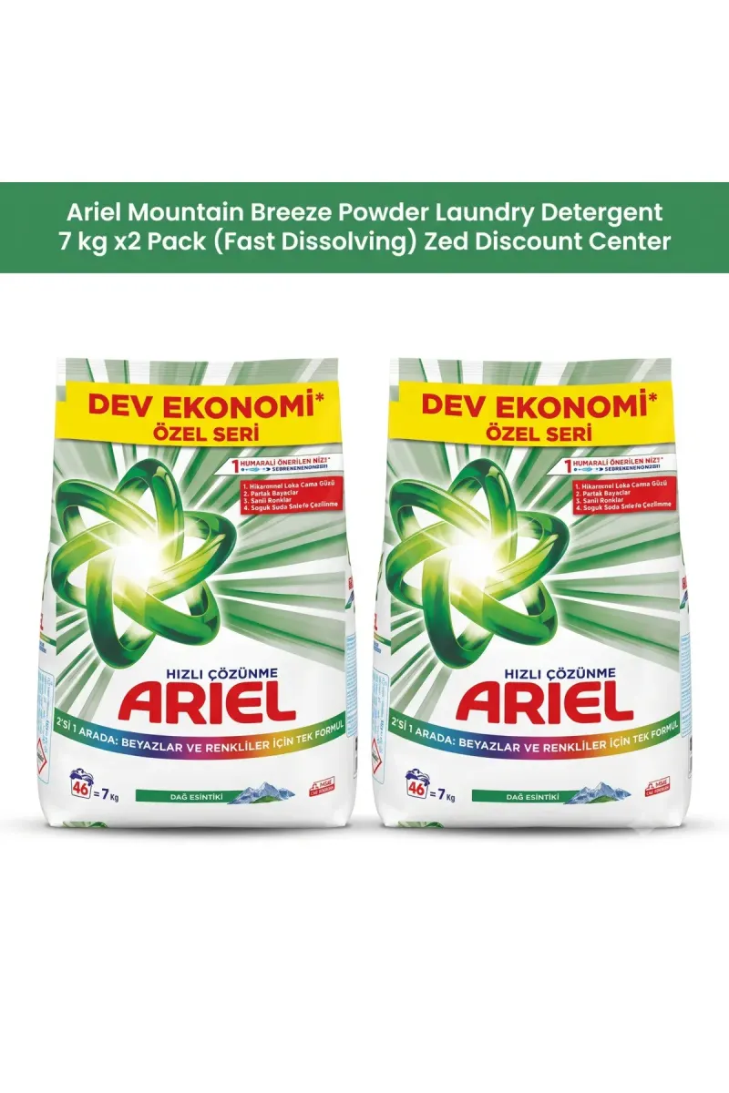 Mountain Breeze Powder Laundry Detergent 7 kg x2 Pack (Fast Dissolving)