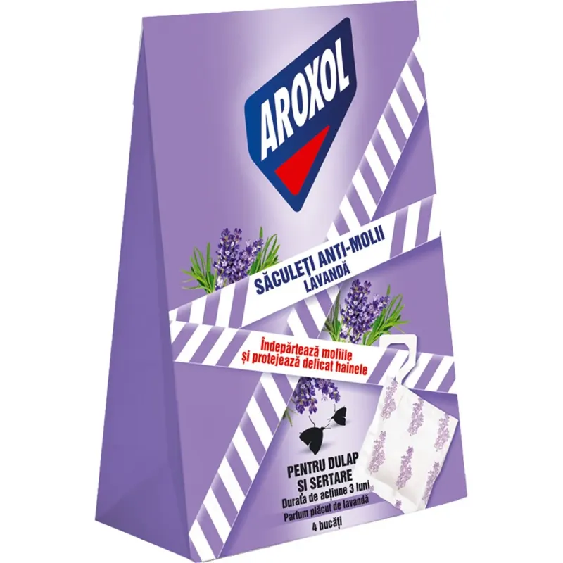 AROXOL Saculeti Anti Molii cu Parfum de Lavanda 4 bucati