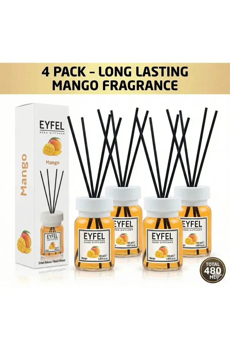 Room Freshener with Sticks, Mango, 120ml x4