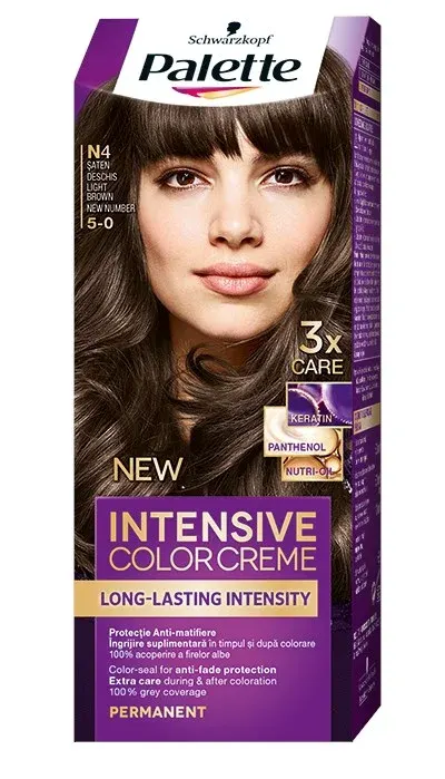Palette Intensive Color Creme Vopsea De Par Nuanta N4 Saten Deschis 110 ml