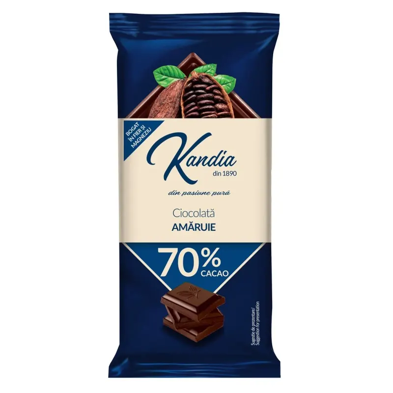 Kandia Ciocolata Amaruie 70% 80 g