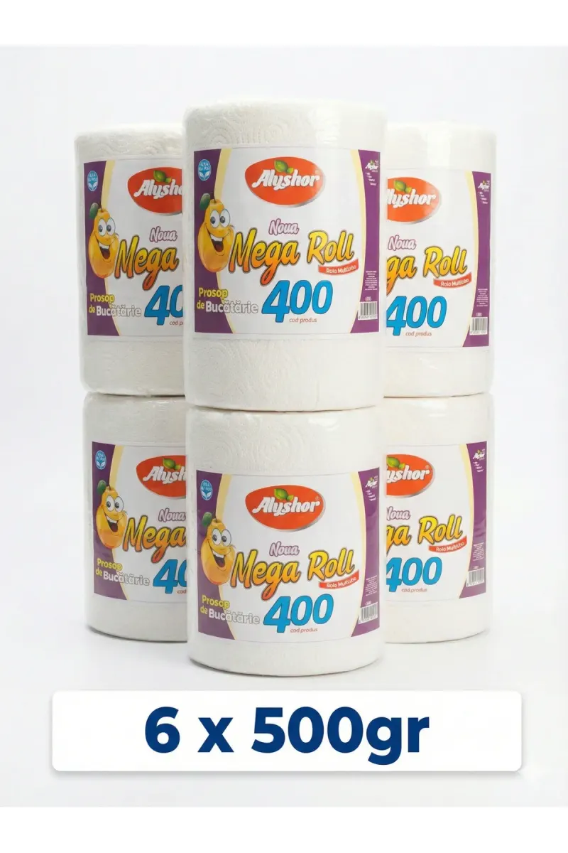 Mega Roll 400 Giant Paper Towels, 6-Pack (6 x 500g)