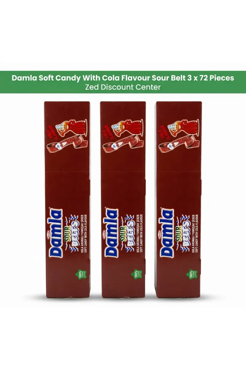 Damla Soft Candy With Cola Flavour Sour Belt 3 x 72 Pieces