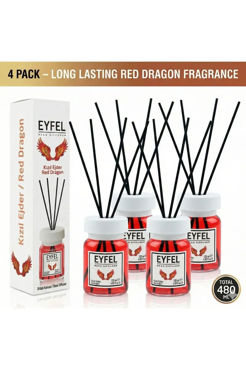 Room Freshener with Sticks, Red Dragon, 120ml x4