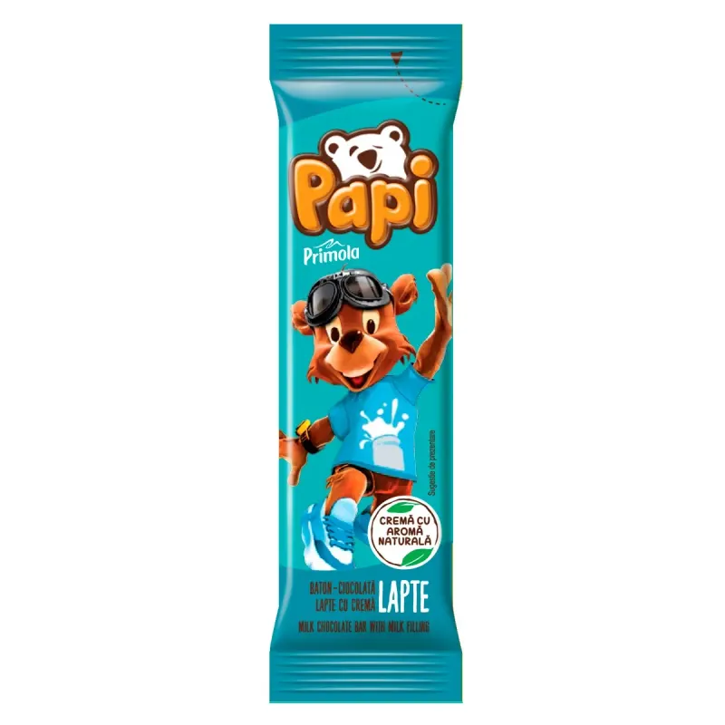 PRIMOLA PAPI Baton Ciocolata cu Crema Lapte 4 x 26,8 g