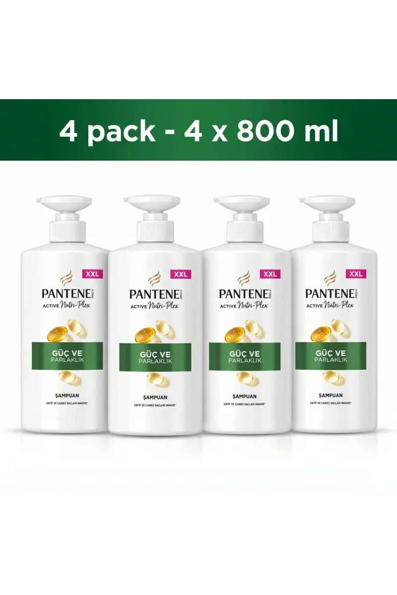 Pro-V Strength & Shine Shampoo, 4 x 800ml