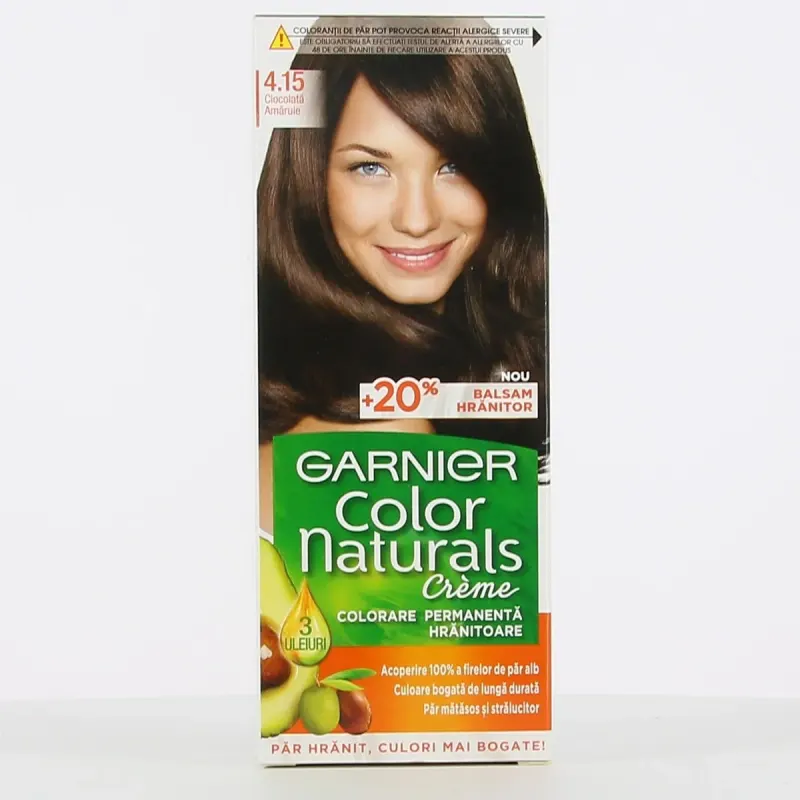 GARNIER COLOR NATURALS Vopsea de Par Nuanta 4.15 - Ciocolata Amaruie 100 ml