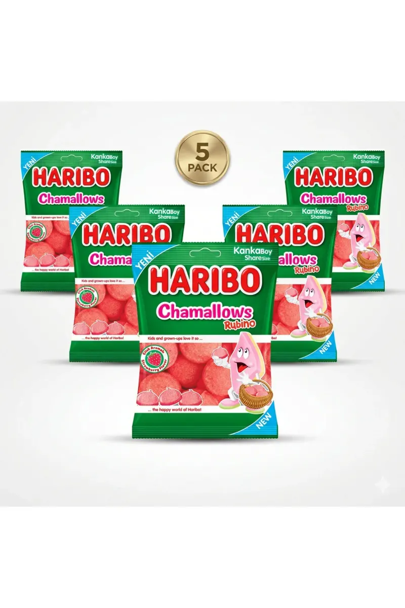 Strawberry Marshmallows Chewing Gum - Multi-Pack (5x70G Pack)