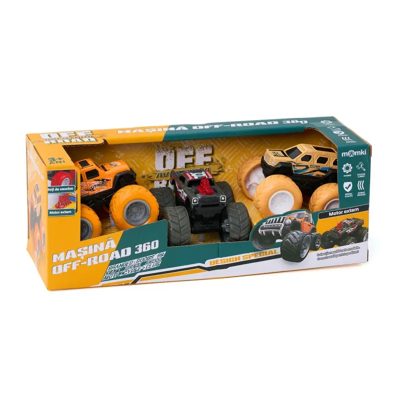 MOMKI Set 3 Masini Off-Road 360°