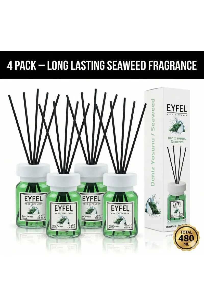 Room Freshener with Sticks, Seaweed, 120ml x4