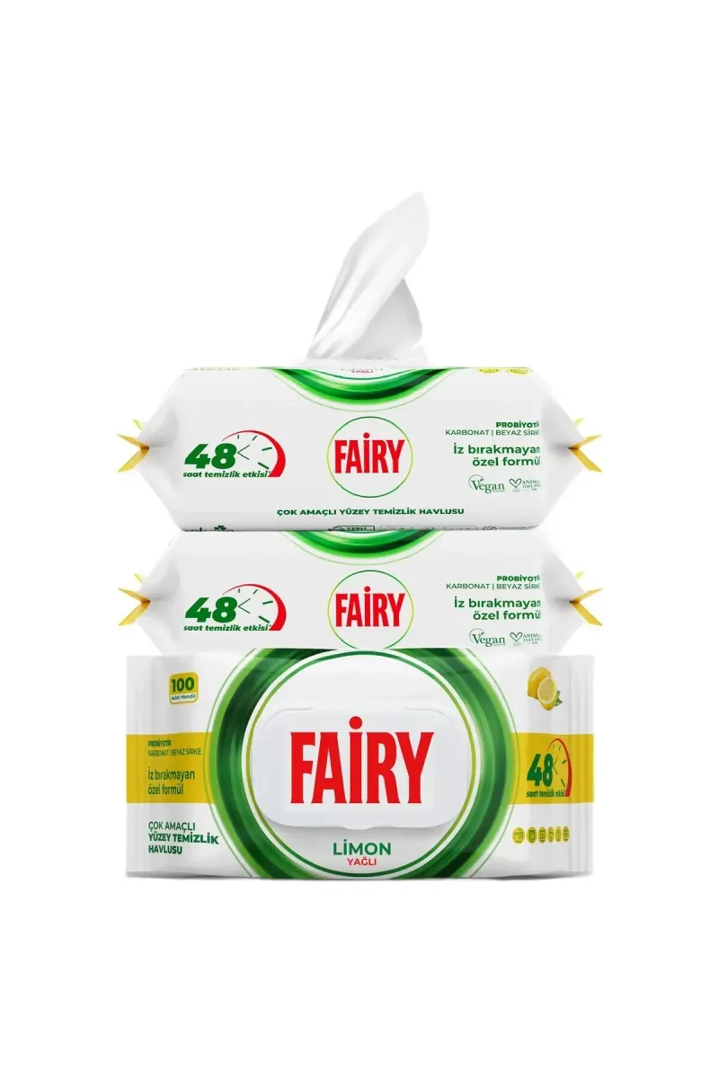 Surface Cleaning Wipes Lemon 3 x 100-pack