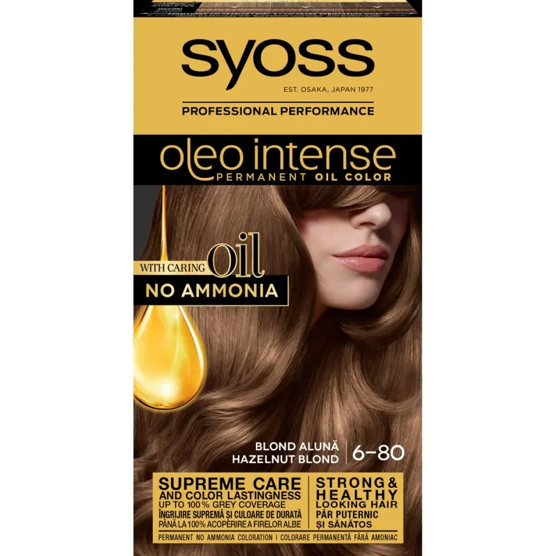 syoss Oleo Intense Vopsea de Par Nuanta 6-80 Blond Aluna 115 ml