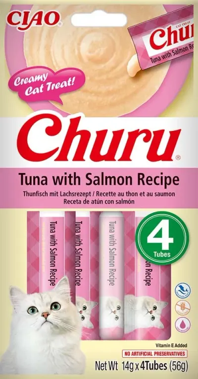 Churu 4 Recompense Pisici Ton & Somon 56 g