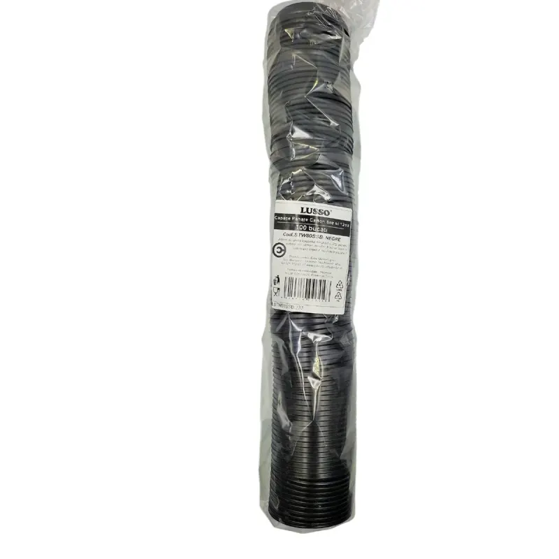 LUSSO 100 Capace Negre pentru Pahare Carton 230-350 ml