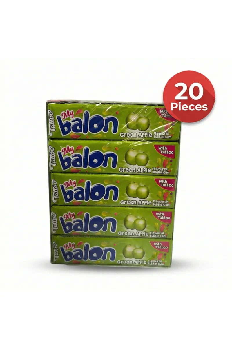 My Balon Fruit Bubble Gum with Tattoos. Delicious flavors & fun inside! - 20 PCS -