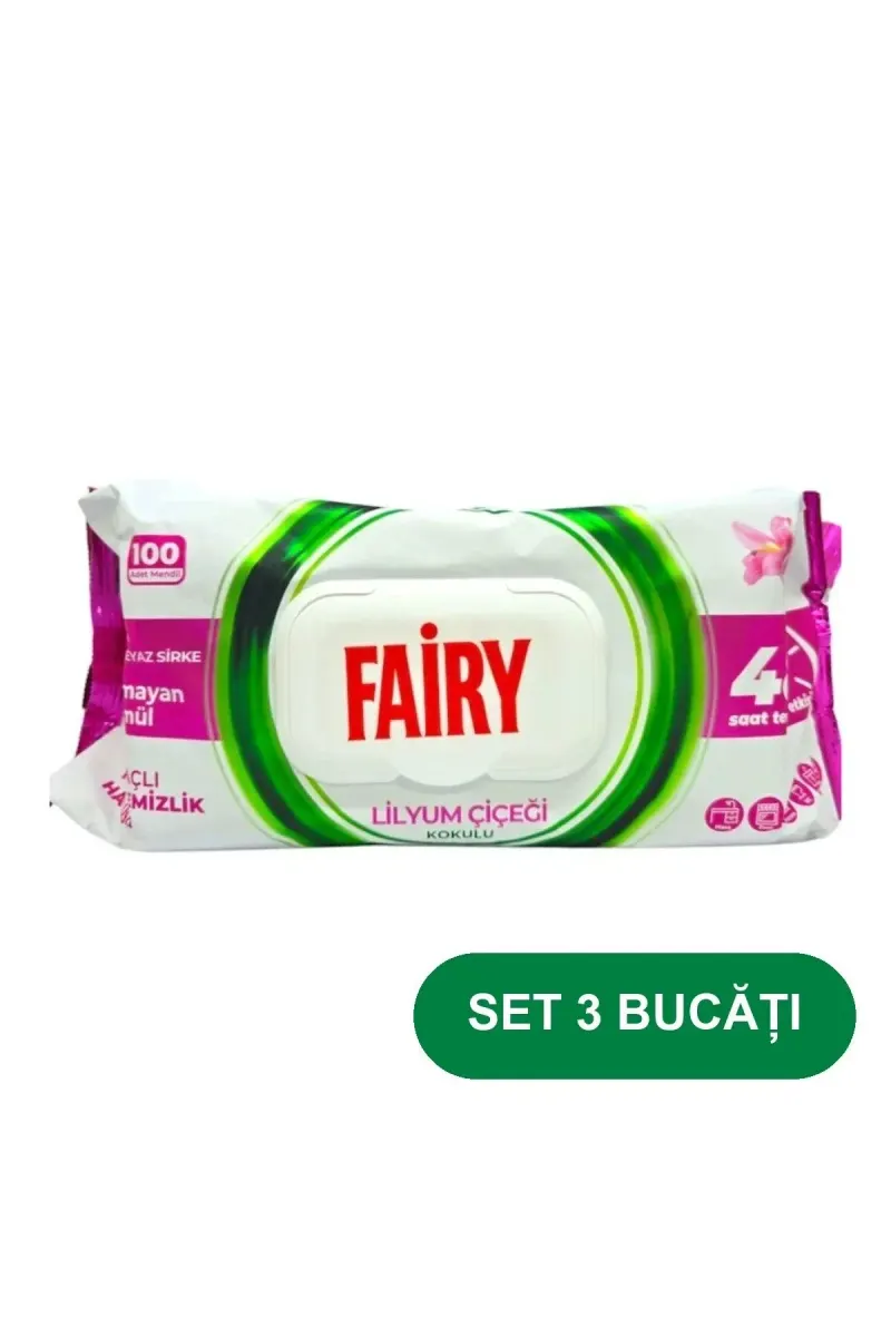 SET 3 PIECES - Lilyum Wet Surface Cleaning Wipes, 100 Count