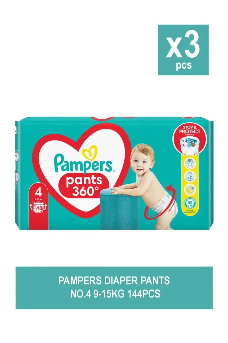 Set of 3 PIECES PANTS Diapers NO.4 9-15KG 48PCS