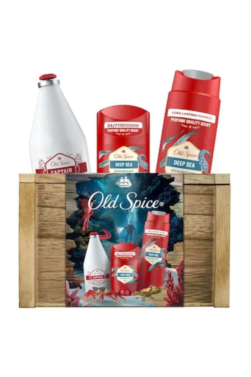 Treasure gift set: Deep Sea deodorant stick 50 ml, Shower gel 250 ml, Cap aftershave lotion