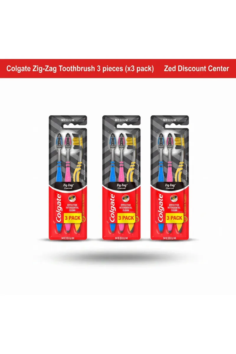 Zig-Zag Toothbrush 3 pieces (x3 pack)
