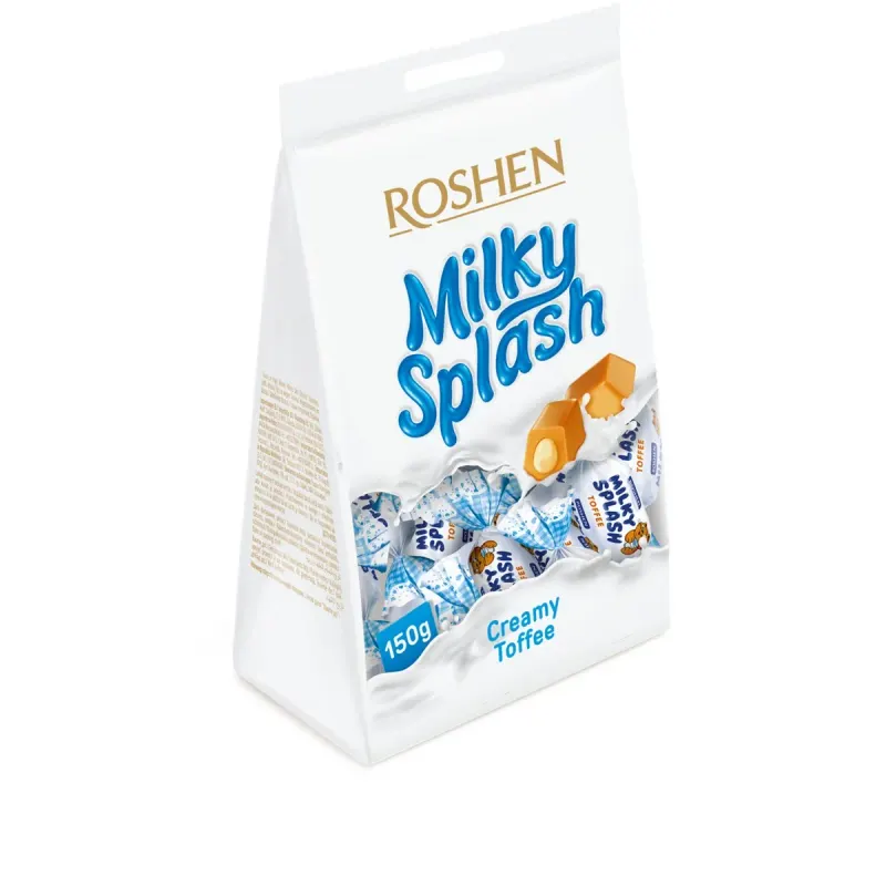 ROSHEN Milky Splash Caramele cu Umplutura de Lapte 150 g