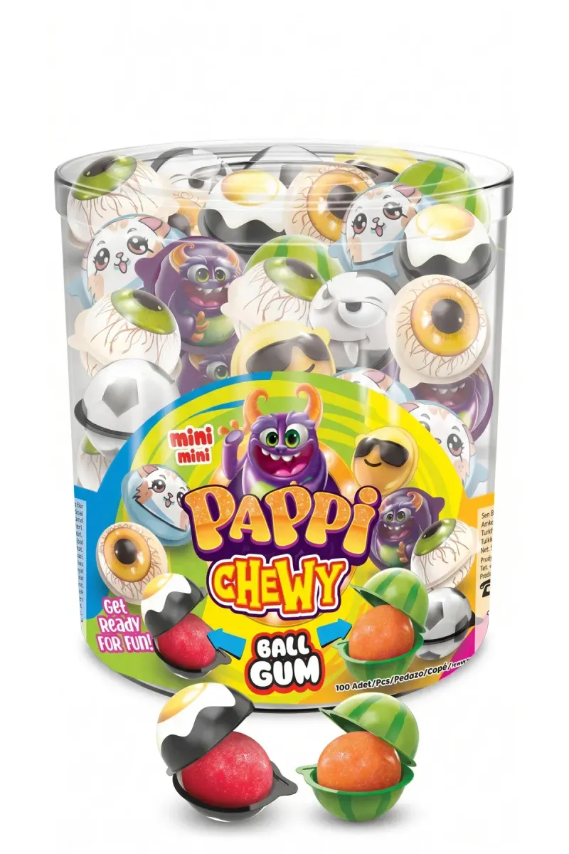 Chewy Ball Gum 3D Figure (100 Pieces x 3G) -Fun Toy Capsule Surprise Fruit Flavored Gums