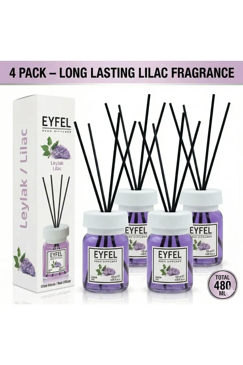 Room Freshener with Sticks, Lilac, 120ml x4