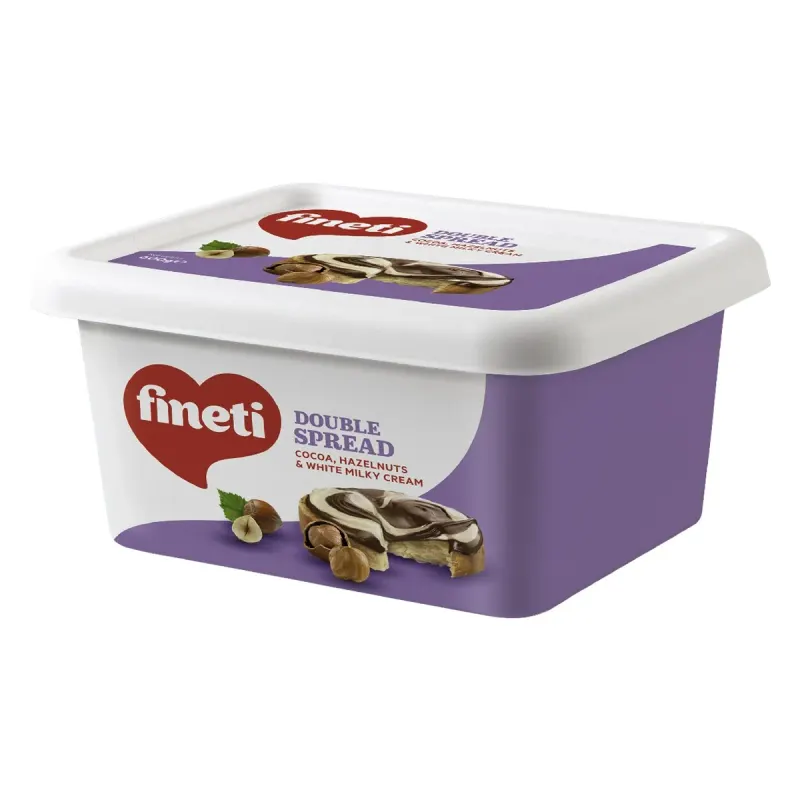 fineti Crema Bicolora Cacao & Alune de Padure & Crema de Lapte 600 g