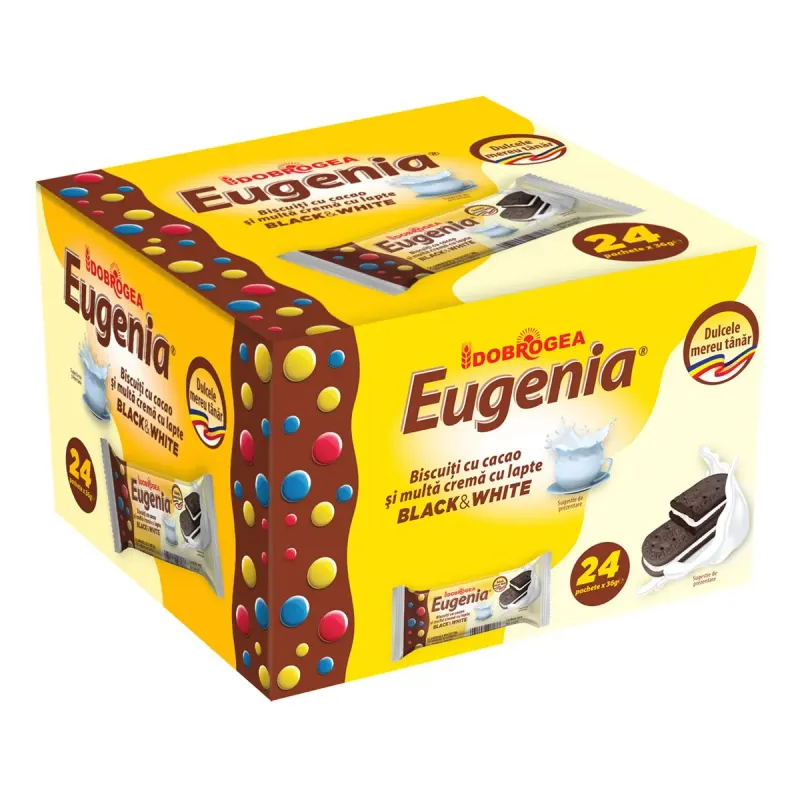 EUGENIA Biscuiti Black & White Display 24 x 36 g