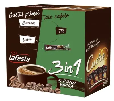 LA FESTA Cafea Solubila 3 In1 Strong Mocca 24 Bucati x 15,6 g