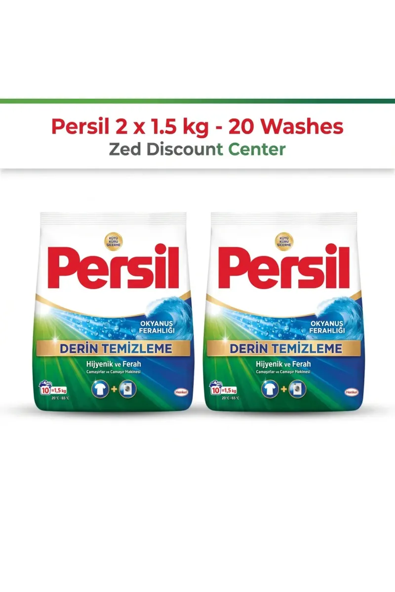 Ocean Freshness Powder Detergent 1.5 kg x2 (Total 20 Washes)