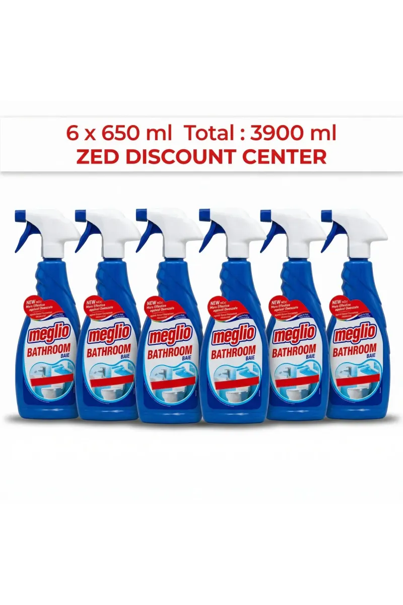 Bathroom Cleaner & Limescale Remover Spray, Multipack 6 x 650ml (Total 3900ml)