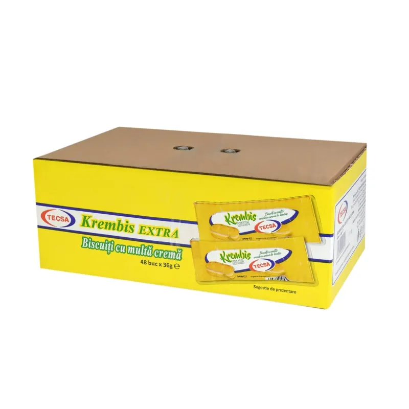 TECSA Krembis EXTRA Biscuiti Crema Aroma Lamaie 48 x 36 g