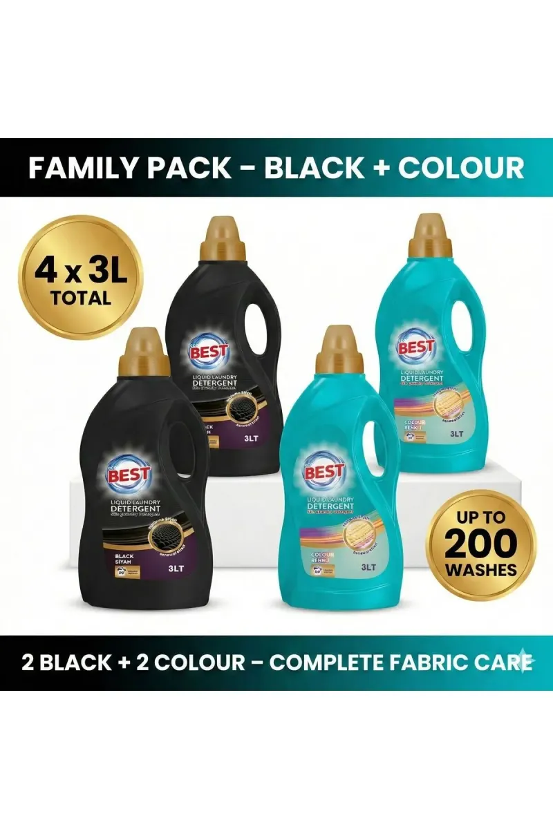 Liquid Laundry Detergent Color 3L X2 + Liquid Laundry Detergent Black 3L X2