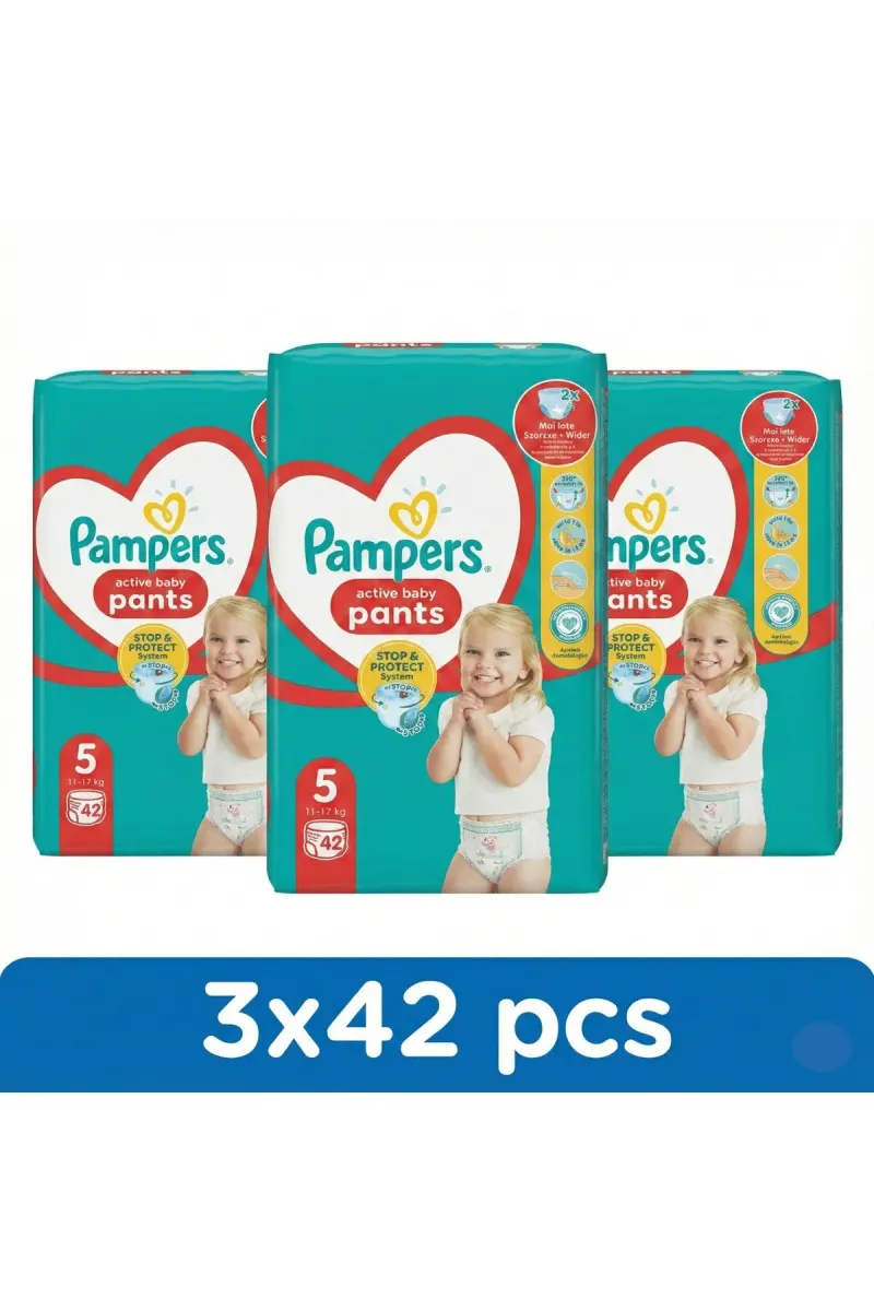 Set of 3 PIECES DIAPER PANTS NO.5 12-17KG 42PCS