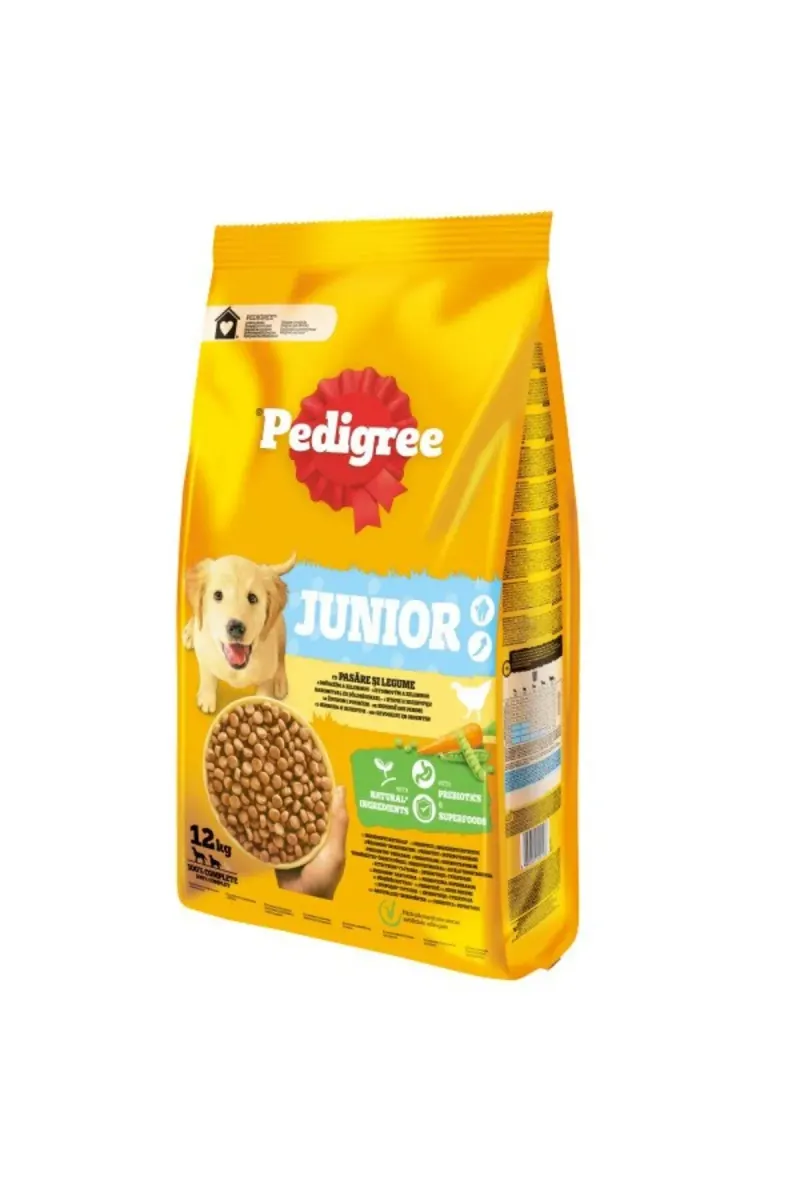 Junior dry dog food, with poultry and vegetables, 12kg