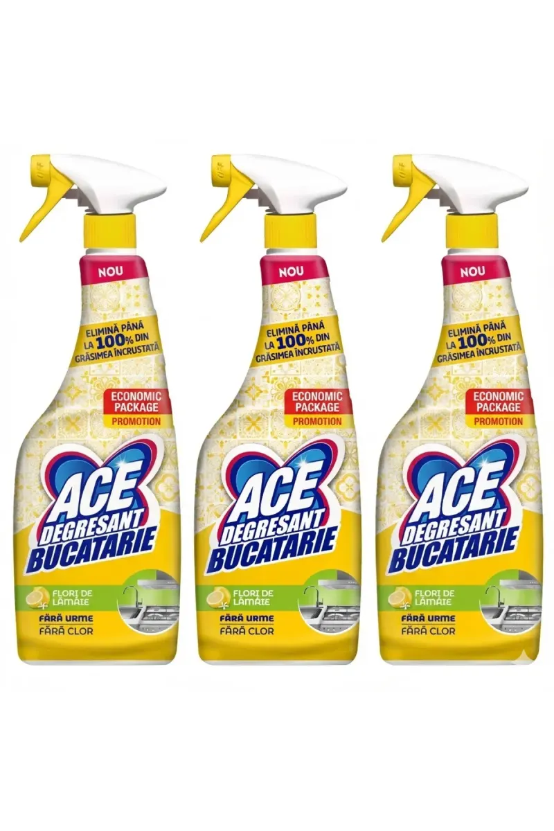 Spray, degreaser, for kitchen without chlorine, 3 x 650 ml