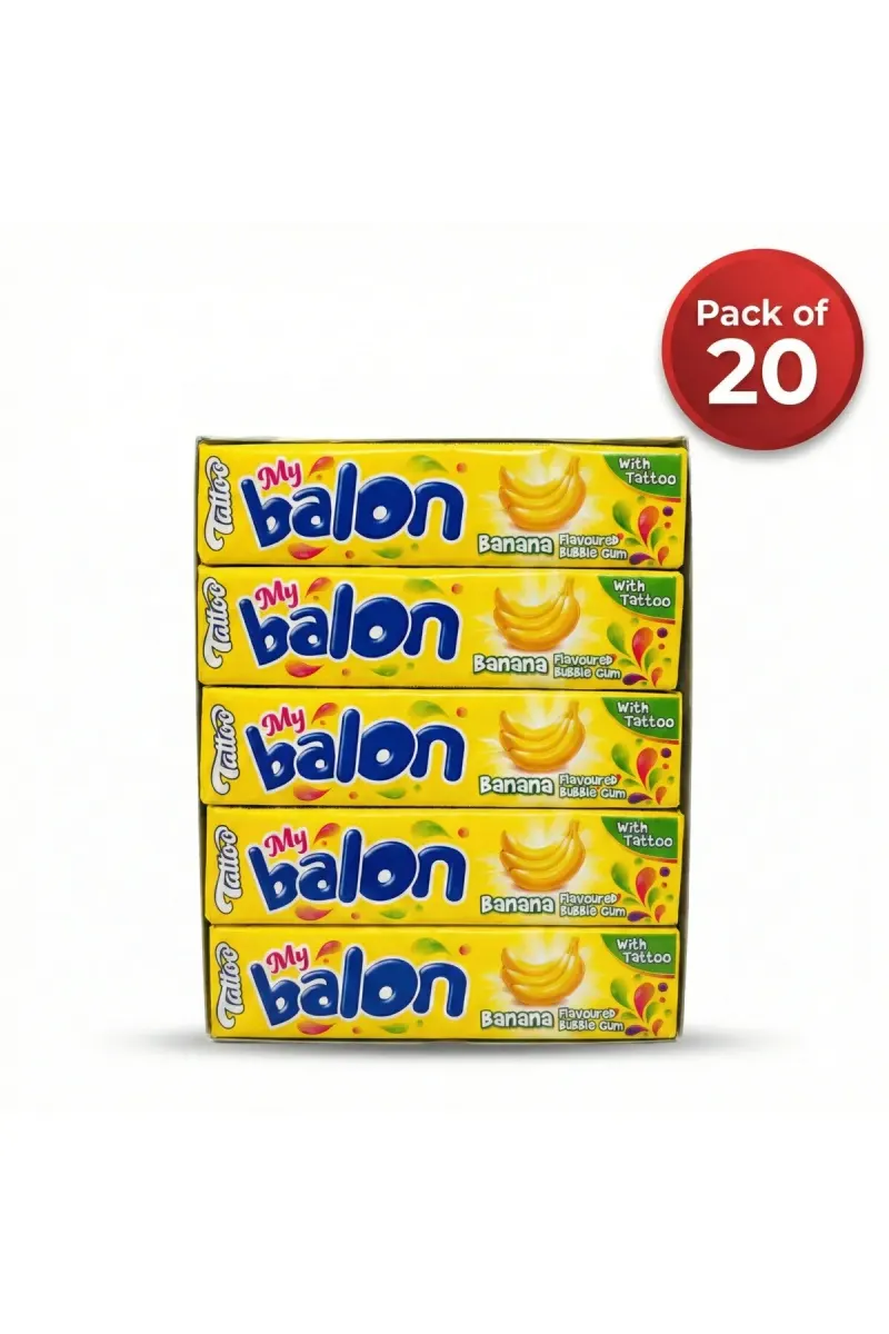 My Balon Fruit Bubble Gum with Tattoos. Delicious flavors & fun inside! - 20 PCS -