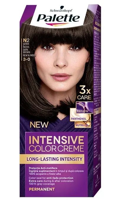 Palette Intensive Color Creme Vopsea De Par Nuanta N2 Saten Inchis 110 ml