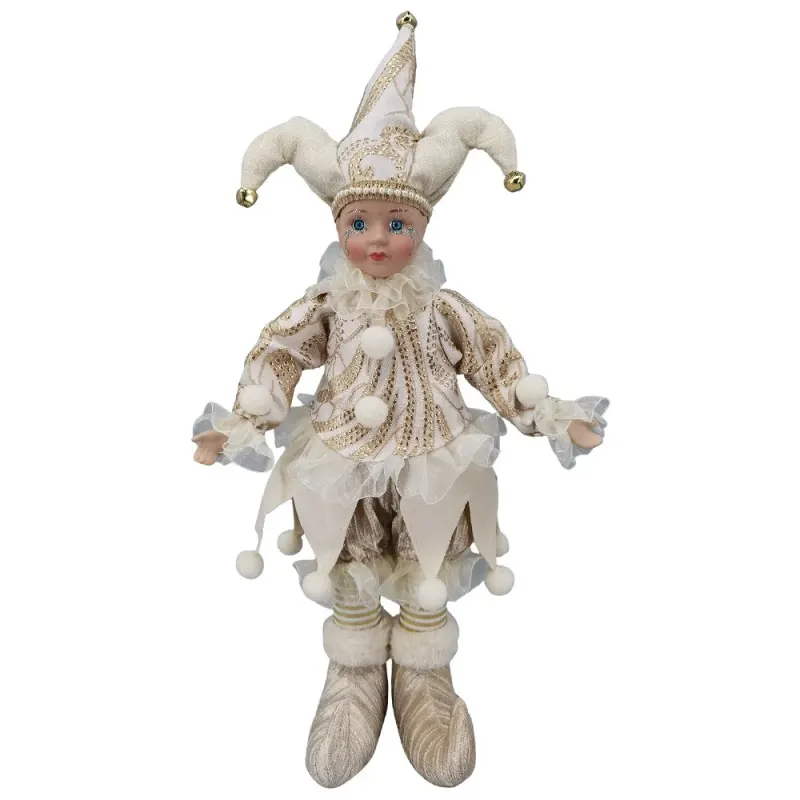 Bufon Lux Fetita Muzicala cu Miscare Ivoar & Auriu 45 cm