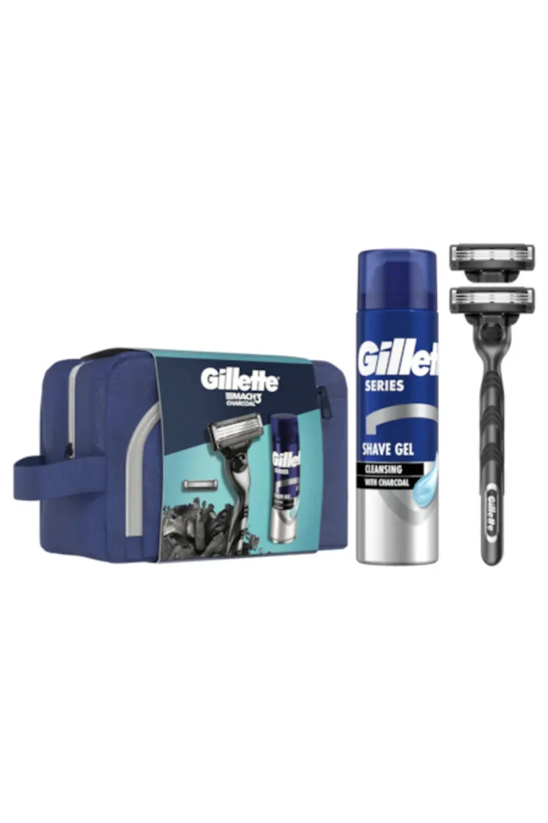 Mach3 Gift Set: Razor + 1 Spare Blade + 75 ml Soothing Shaving Gel + Travel Pouch