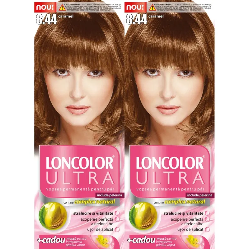 LONCOLOR ULTRA Vopsea de Par Nuanta 8.44 Caramel 2 x 100 ml